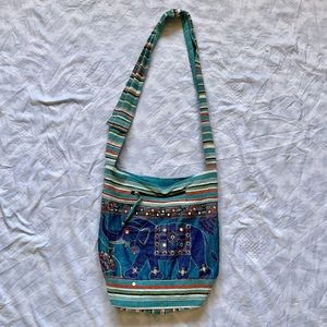 Light Blue handmade shoulder bag